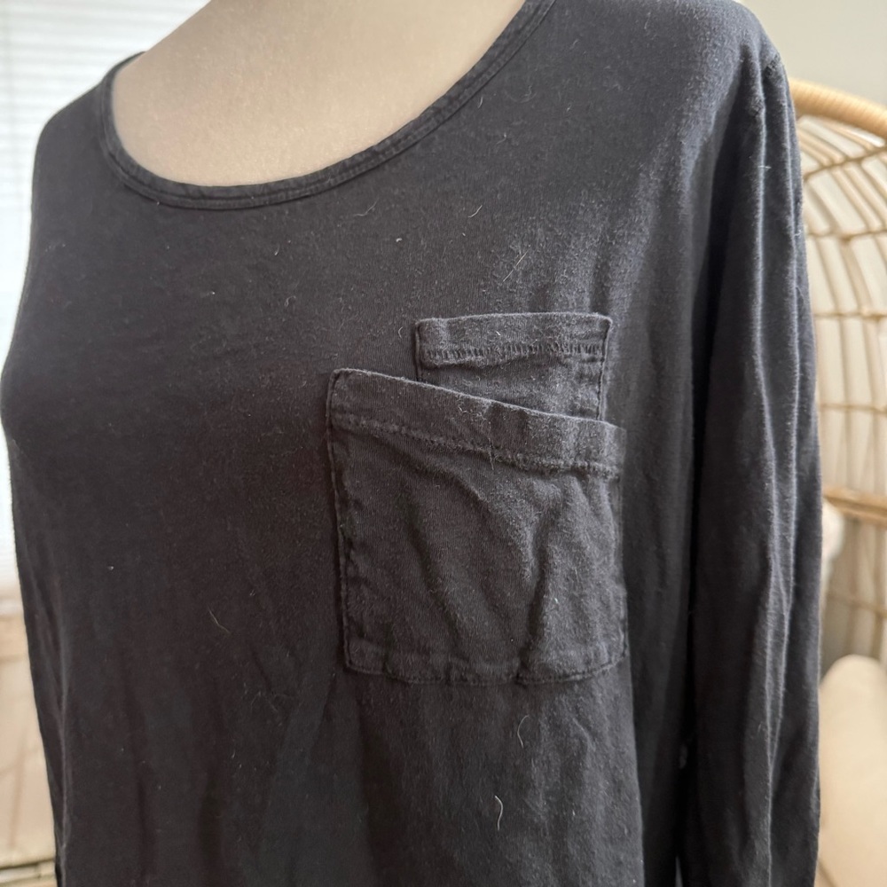 Postmark‎ by Anthropologie Black Long Sleeve Pocket Tee – Size Large - Picture 2 of 8